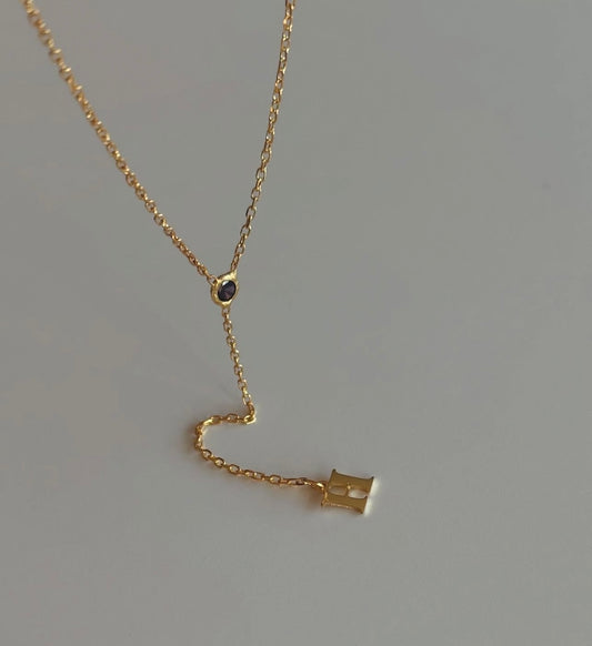 Cz initial necklace