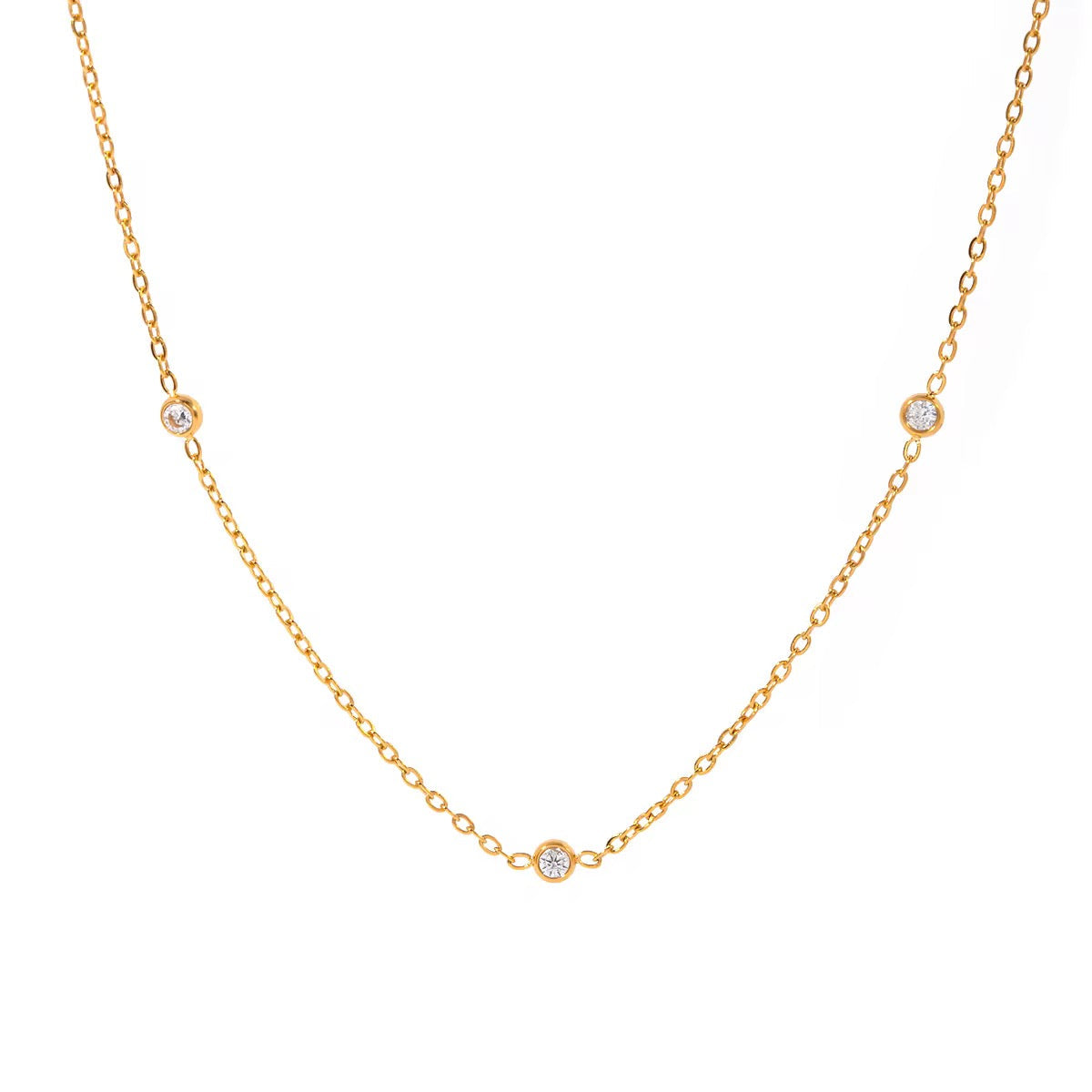 Minimal zirconia necklace